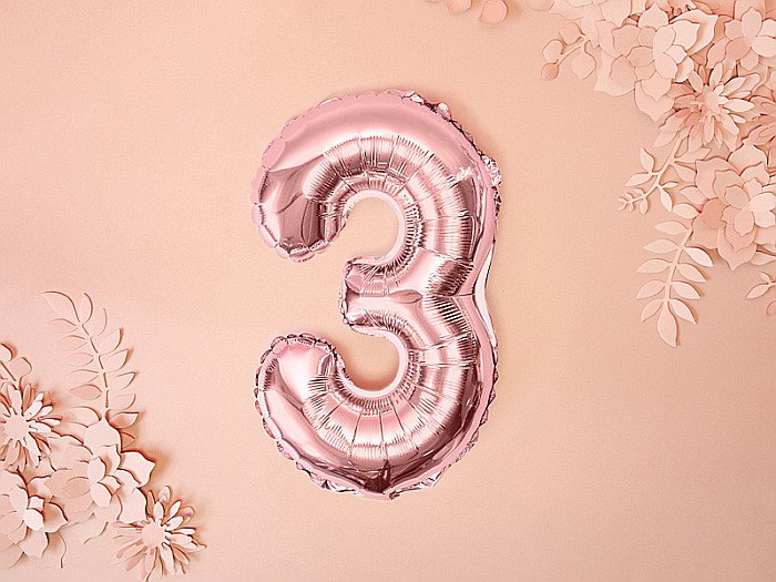 PD BALON FOLIE ALUMINIU Number "3", 35cm, rose gold FB10M-3-019R [5]