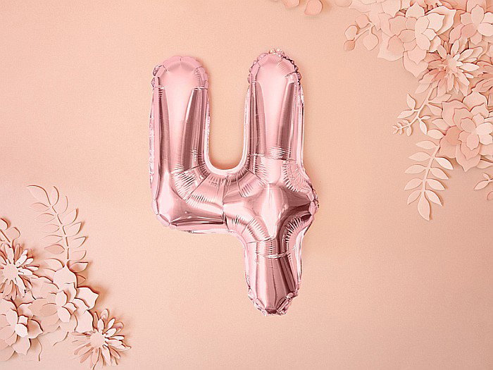 PD BALON FOLIE ALUMINIU Number "4", 35cm, rose gold FB10M-4-019R [4]