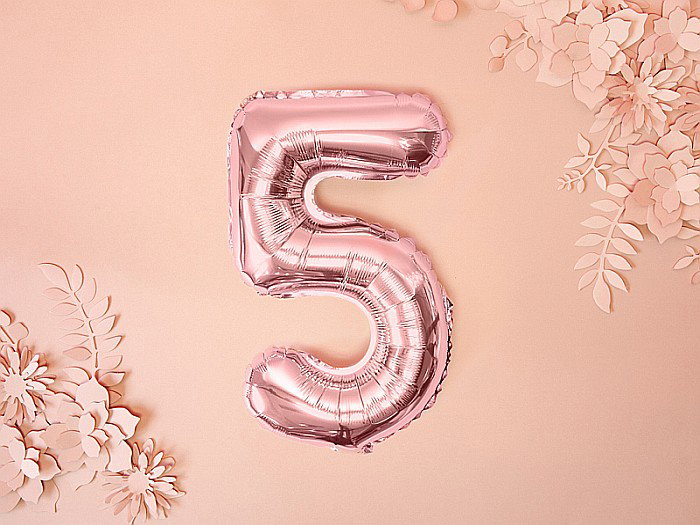 PD BALON FOLIE ALUMINIU Number "5", 35cm, rose gold FB10M-5-019R [4]