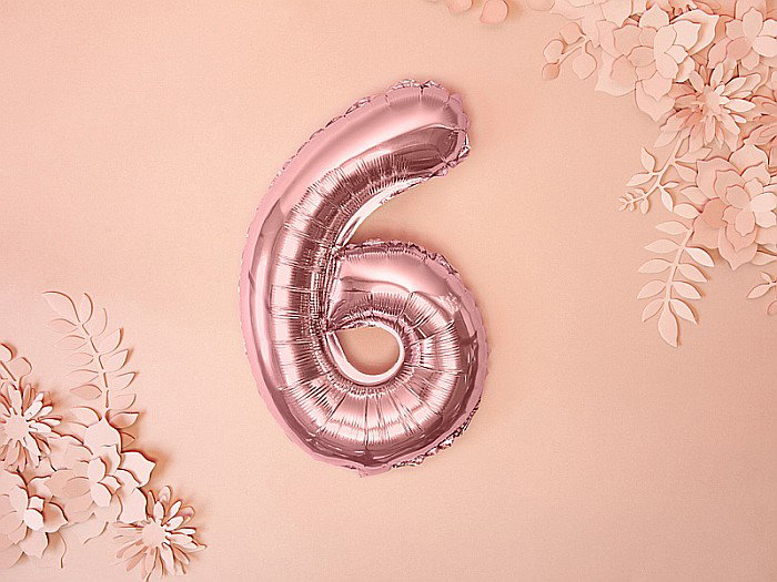 PD BALON FOLIE ALUMINIU Number "6", 35cm, rose gold FB10M-6-019R [7]