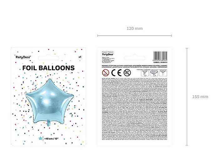 PD BALON FOLIE ALUMINIU Star, 48cm, sky-blue FB3M-011 [3]