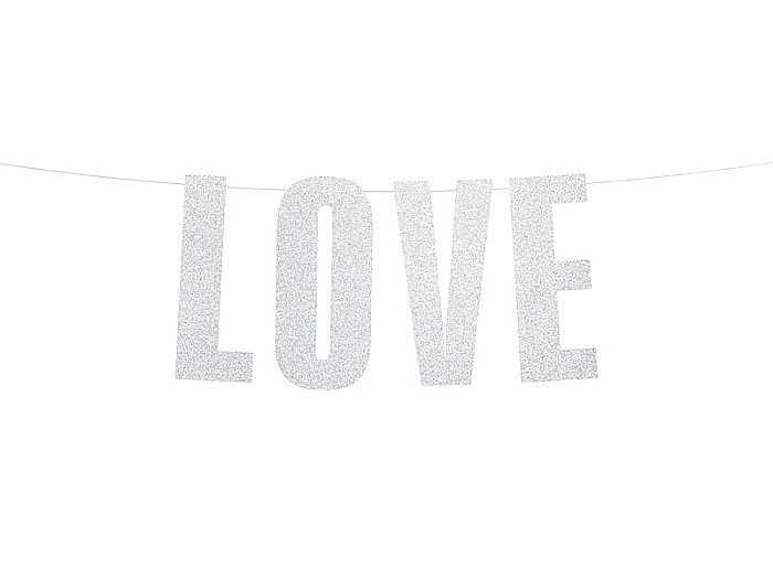 PD BANNER Love, silver, 21x55cm GRL71-018B [1]
