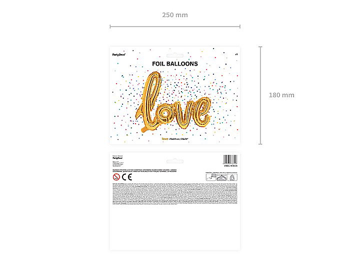 PD BALON FOLIE ALUMINIU Love, 73x59cm, gold FB15M-019 [3]