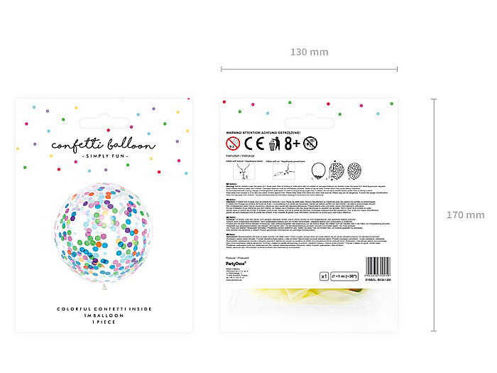 PD BALON Confetti balloon - circles, 1m, mix BK36-1-000 [3]