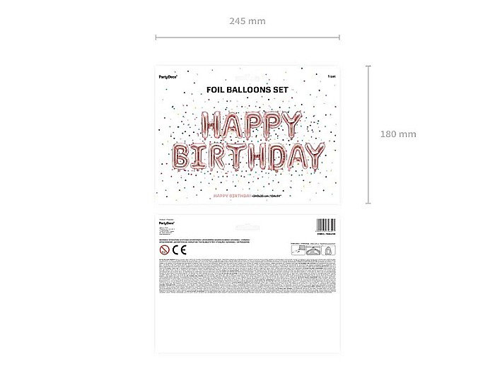 PD BALON FOLIE ALUMINIU Happy Birthday, 340x35cm, rose gold FB6M-019R [3]