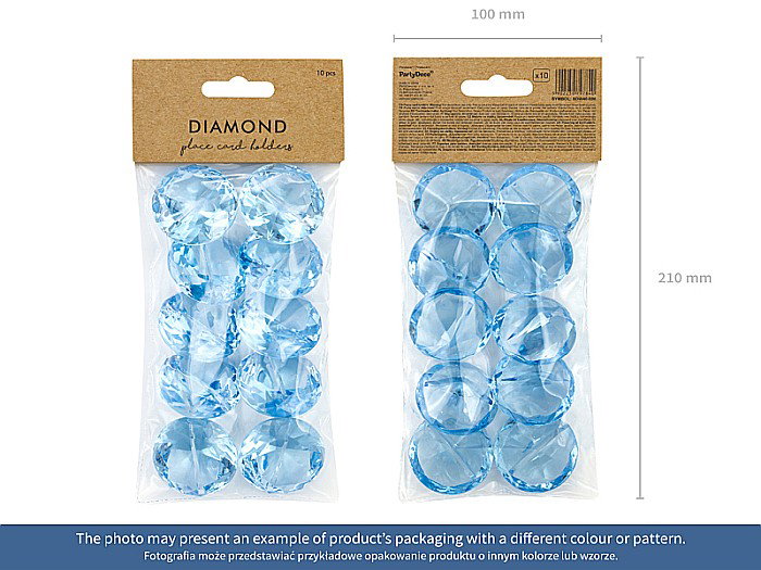 PD SUPORT NUMERE MASA, Diamond place card holder, colourless, 40mm 10/SET SDW40-099 [4]