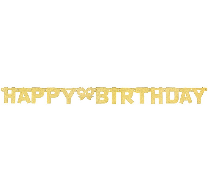 GOD GHIRLANDA DIN HARTIE GLITTER Happy Birthday, gold, 11*160Ccm PF-GBHBZ [1]