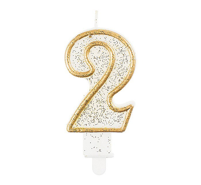 GOD LUMANARI TORT Number 2, gold outline, 6.5cm PF-SCZK2 [1]
