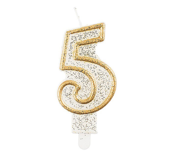 GOD LUMANARI TORT Number 5, gold outline, 6.5cm PF-SCZK5 [1]