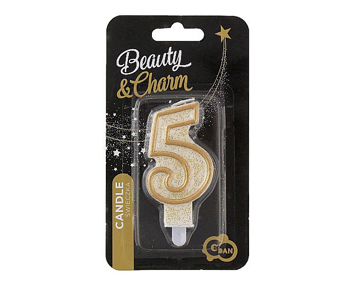 GOD LUMANARI TORT Number 5, gold outline, 6.5cm PF-SCZK5 [3]