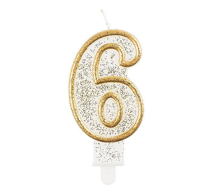 GOD LUMANARI TORT Number 6, gold outline, 6.5cm PF-SCZK6 [1]