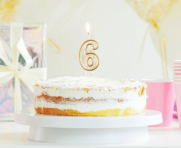 GOD LUMANARI TORT Number 6, gold outline, 6.5cm PF-SCZK6 [2]