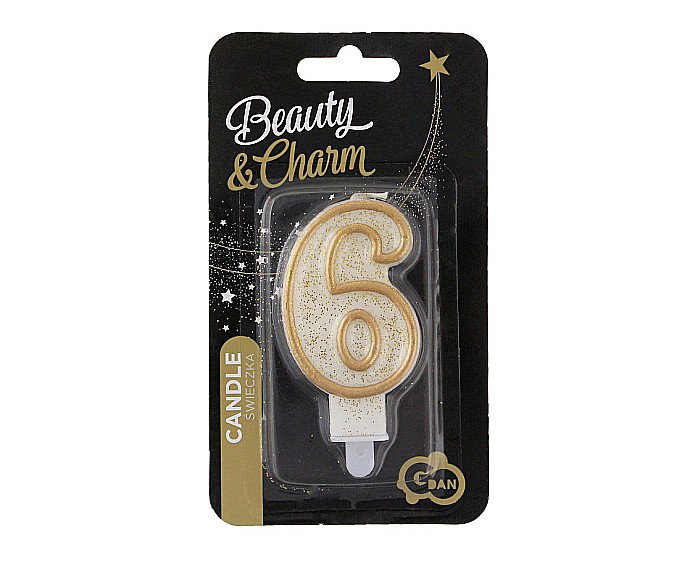 GOD LUMANARI TORT Number 6, gold outline, 6.5cm PF-SCZK6 [3]
