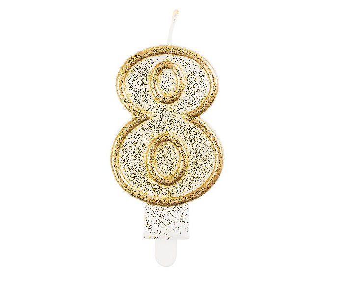 GOD LUMANARI TORT Number 8, gold outline, 6.5cm PF-SCZK8 [1]