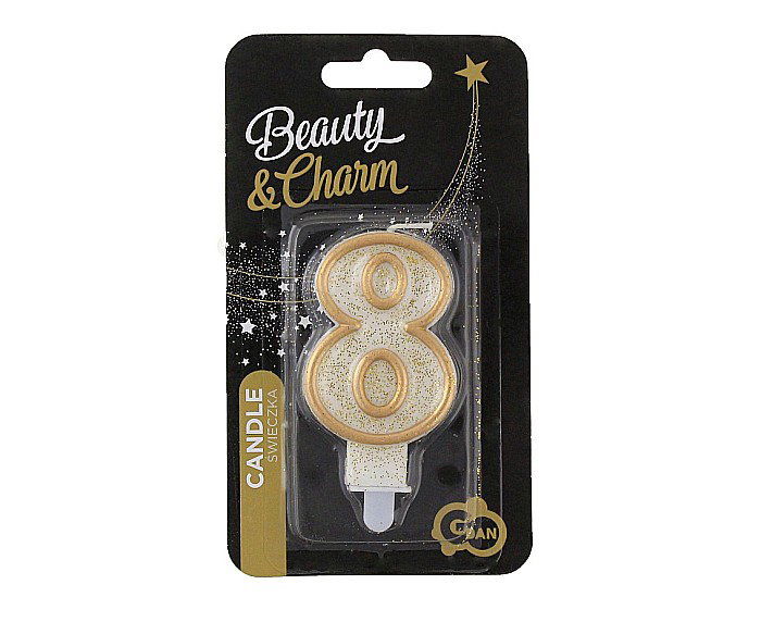 GOD LUMANARI TORT Number 8, gold outline, 6.5cm PF-SCZK8 [3]