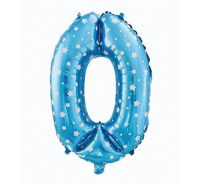 GOD BALON FOLIE ALUMINIU digit 0, 61cm, blue with stars HS-C26N0 [1]