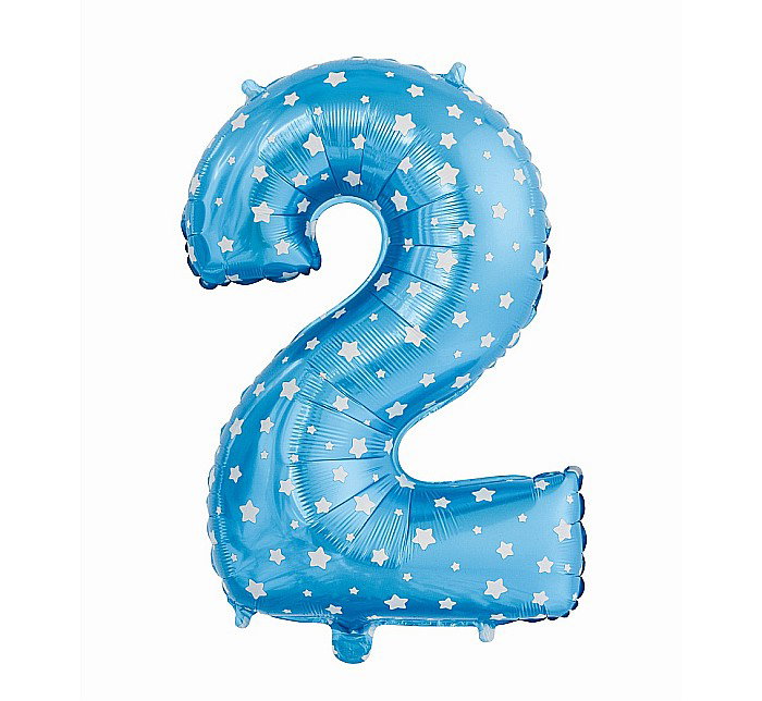 GOD BALON FOLIE ALUMINIU digit 2, 61cm, blue with stars HS-C26N2 [1]