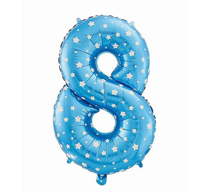 GOD BALON FOLIE ALUMINIU digit 8, 61cm, blue with stars HS-C26N8 [1]