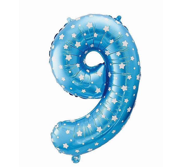 GOD BALON FOLIE ALUMINIU digit 9, 61cm, blue with stars HS-C26N9 [1]