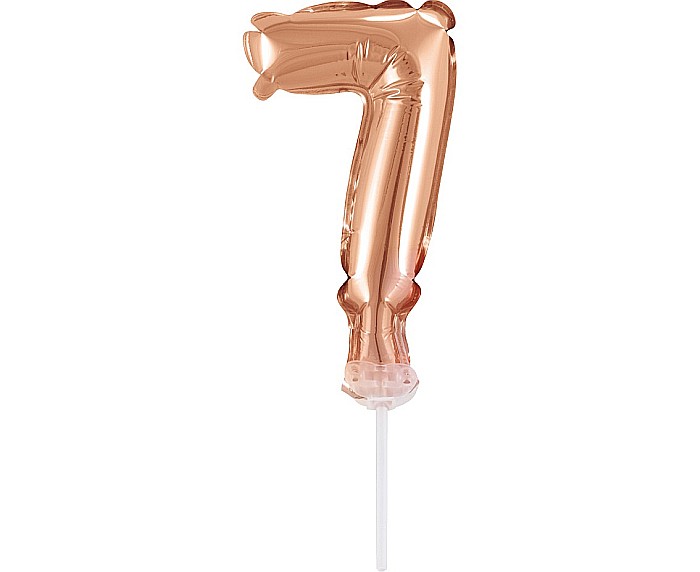 GOD BALON FOLIE ALUMINIU with stick, Number 7, rose-gold, 13cm BC-5RZ7 [1]