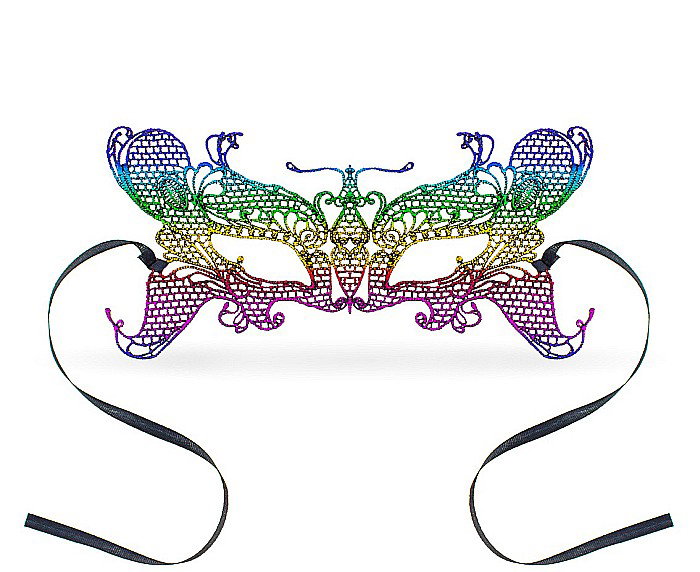 GOD MASCA Lace mask, rainbow butterfly, 11.5 x 23.5cm MATM-YH [1]