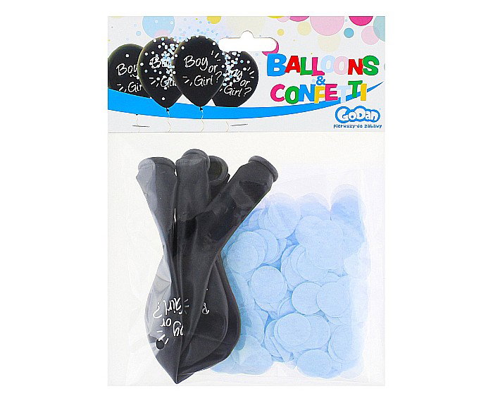 GOD BALON LATEX BOY OR GIRL BLUE CONFETTI 30CM 4/SET H12/BGN4 [2]