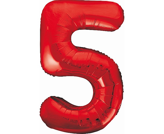 GOD BALON FOLIE ALUMINIU Number 5, red, 85cm BC-HCW5 [1]