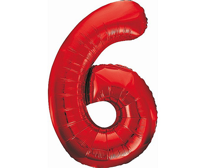 GOD BALON FOLIE ALUMINIU Number 6, red, 85cm BC-HCW6 [1]