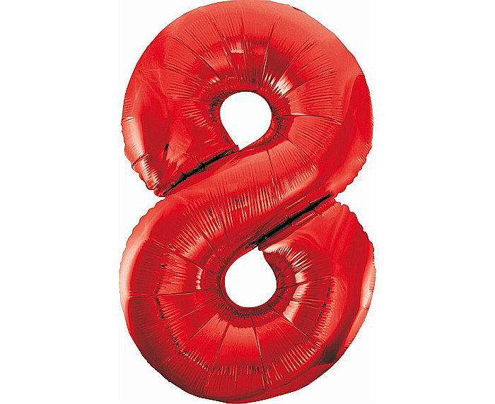 GOD BALON FOLIE ALUMINIU Number 8, red, 85cm BC-HCW8 [1]
