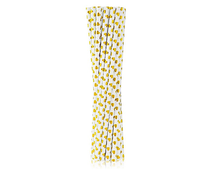 GOD PAIE DIN HARTIE PENTRU BAUTURI gold hearts, 19.5cm 12/set SG-RPZS12 [1]