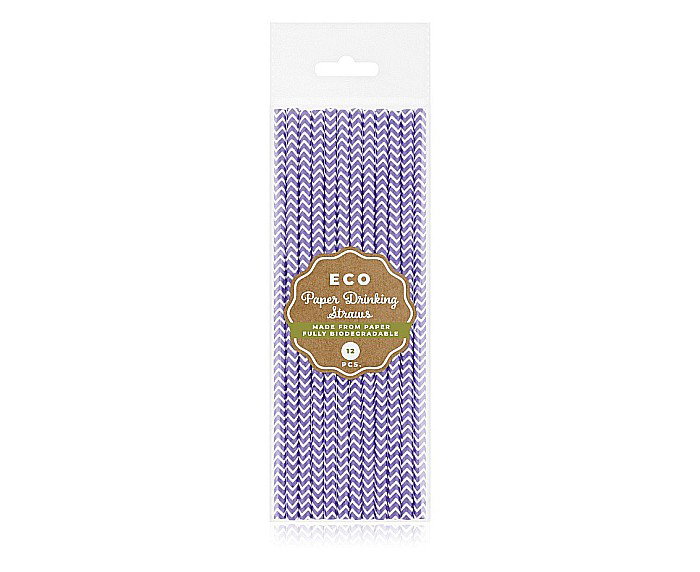 GOD PAIE DIN HARTIE PENTRU BAUTURI lilac chevron, 19.7cm, 12/set SG-RPLS [2]