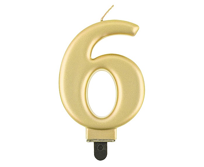 GOD LUMANARI TORT Number 6, metallic gold, 8cm PF-SCZ6 [1]
