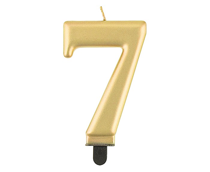 GOD LUMANARI TORT Number 7, metallic gold, 8cm PF-SCZ7 [1]