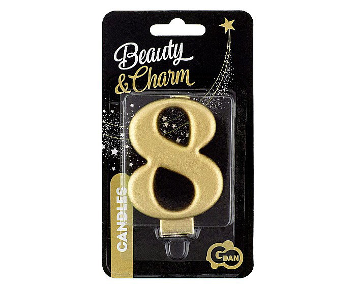 GOD LUMANARI TORT Number 8, metallic gold, 8cm PF-SCZ8 [1]