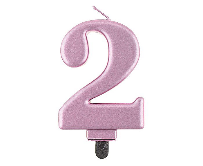 GOD LUMANARI TORT Number 2, metallic rose gold, 8cm PF-SCRZ2 [1]