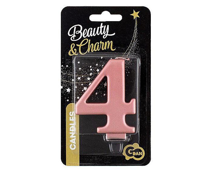 GOD LUMANARI TORT Number 4, metallic rose gold, 8cm PF-SCRZ4 [2]