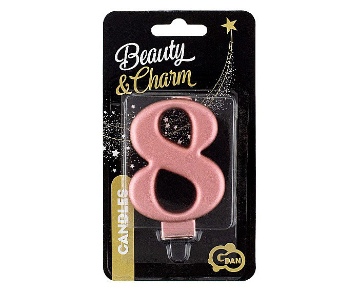 GOD LUMANARI TORT Number 8, metallic rose gold, 8cm PF-SCRZ8 [2]