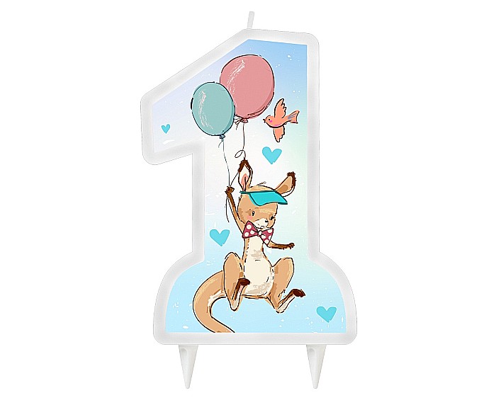 GOD LUMANARE TORT 1st Birthday candle, Kangaroo, 13cm PF-SRKA [1]