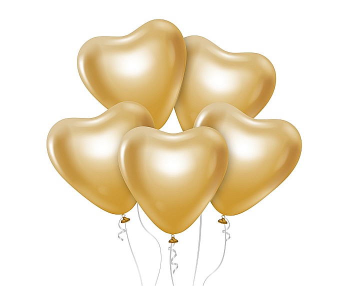 GOD BALOANE LATEX B&C, 30cm, platinum gold hearts, 6/set CB-S6LZ [1]