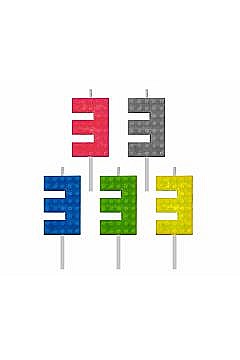 LUMANARE TORT Number 3, brick/model constructie, 5.5cm 7C-SUK3 [7]