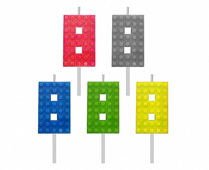 LUMANARE TORT Number 8, brick/model constructie, 5.5cm 7C-SUK8 [2]