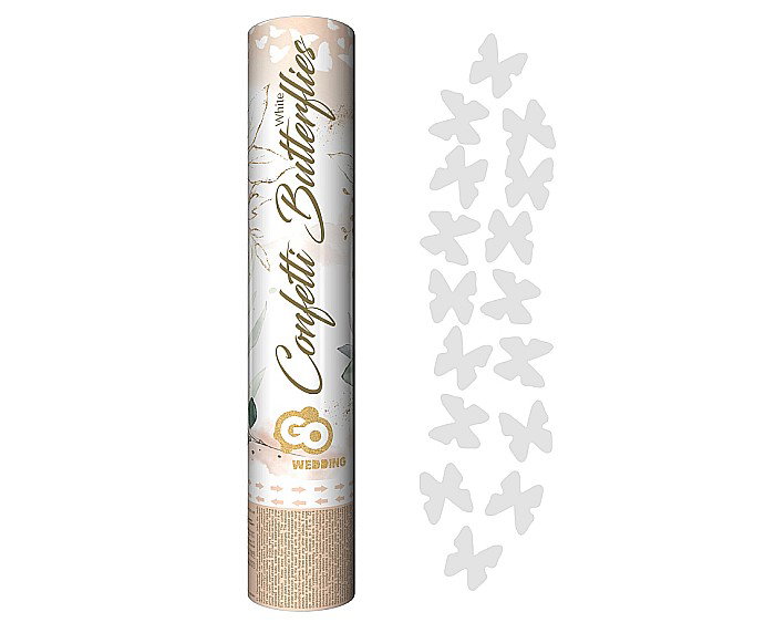 GOD CONFETTI Confetti cannon White Butterflies, 30cm KP-BM30 [1]
