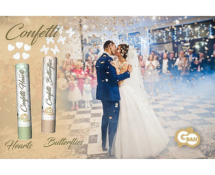 GOD CONFETTI Confetti cannon White Butterflies, 30cm KP-BM30 [2]