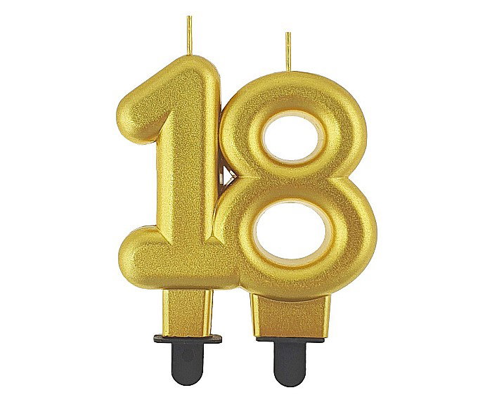 GOD LUMANARE TORT Number 18, metallic gold, 8cm PF-SCZ18 [1]