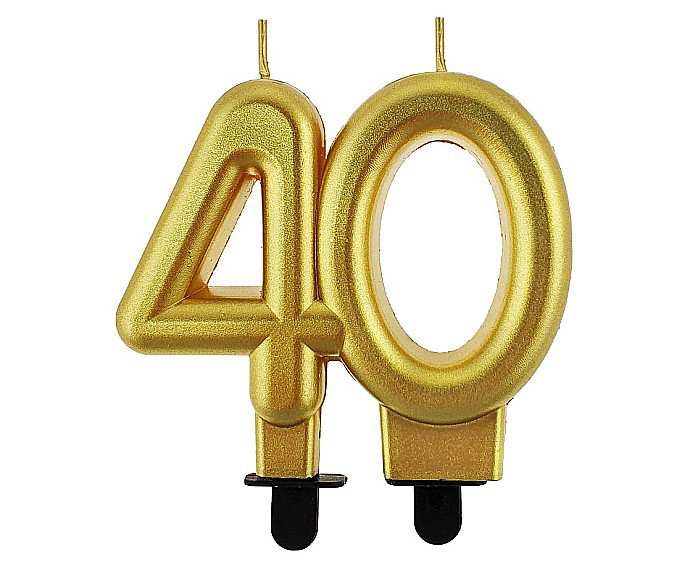 GOD LUMANARE TORT Number 40, metallic gold, 8cm PF-SCZ40 [1]