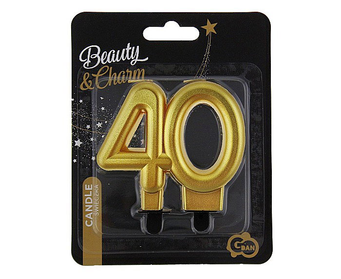 GOD LUMANARE TORT Number 40, metallic gold, 8cm PF-SCZ40 [2]