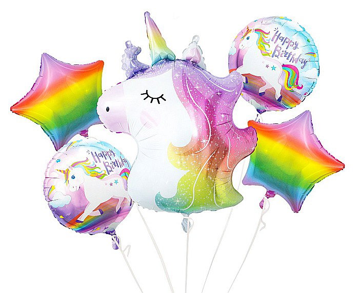 GOD BALON FOLIE ALUMINIU SET Unicorn, Happy Birthday, 5/set BZ-HJED [1]
