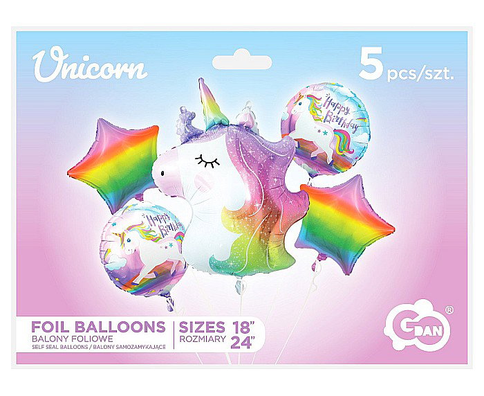 GOD BALON FOLIE ALUMINIU SET Unicorn, Happy Birthday, 5/set BZ-HJED [3]