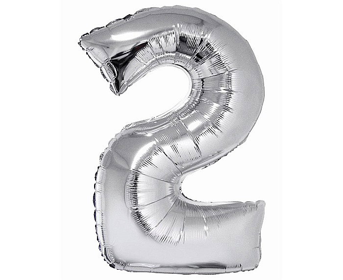 GOD BALON FOLIE ALUMINIU Smart, digit 2, 76cm, silver CH-SSR2 [1]