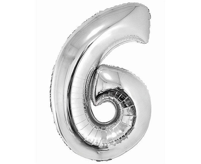 GOD BALON FOLIE ALUMINIU Smart, digit 6, 76cm, silver CH-SSR6 [1]